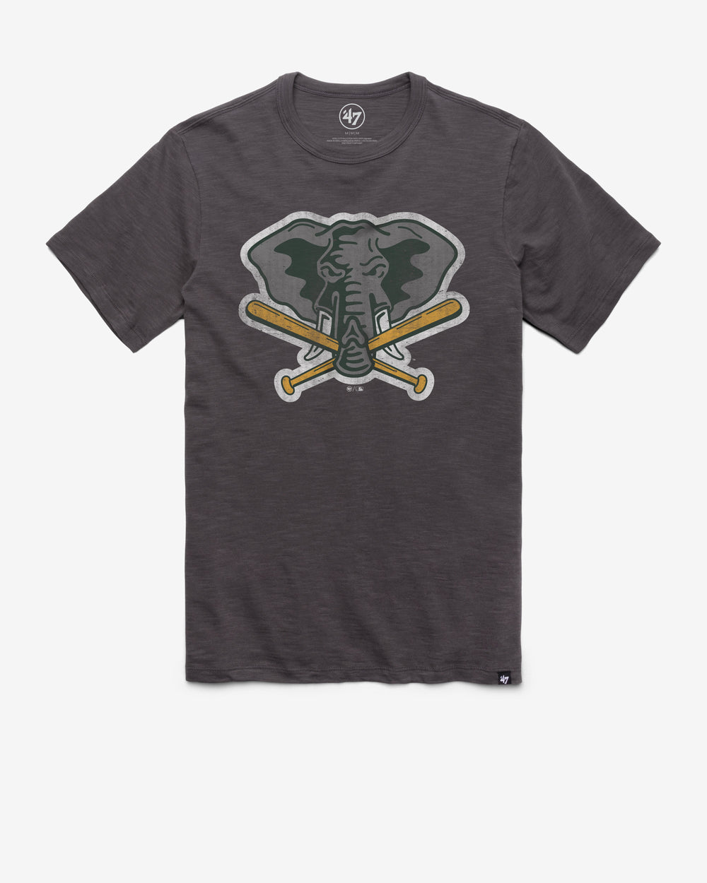 OAKLAND ATHLETICS COOPERSTOWN GRIT '47 SCRUM TEE CHARCOAL