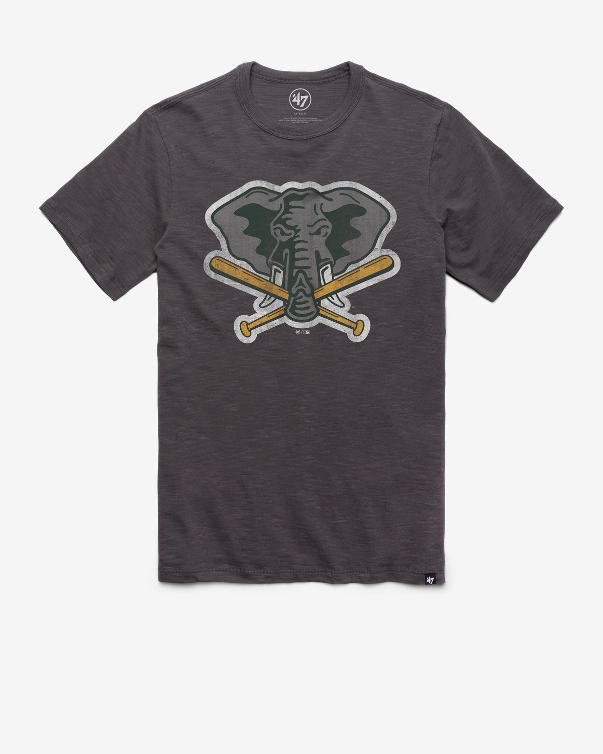 OAKLAND ATHLETICS COOPERSTOWN GRIT '47 SCRUM TEE CHARCOAL
