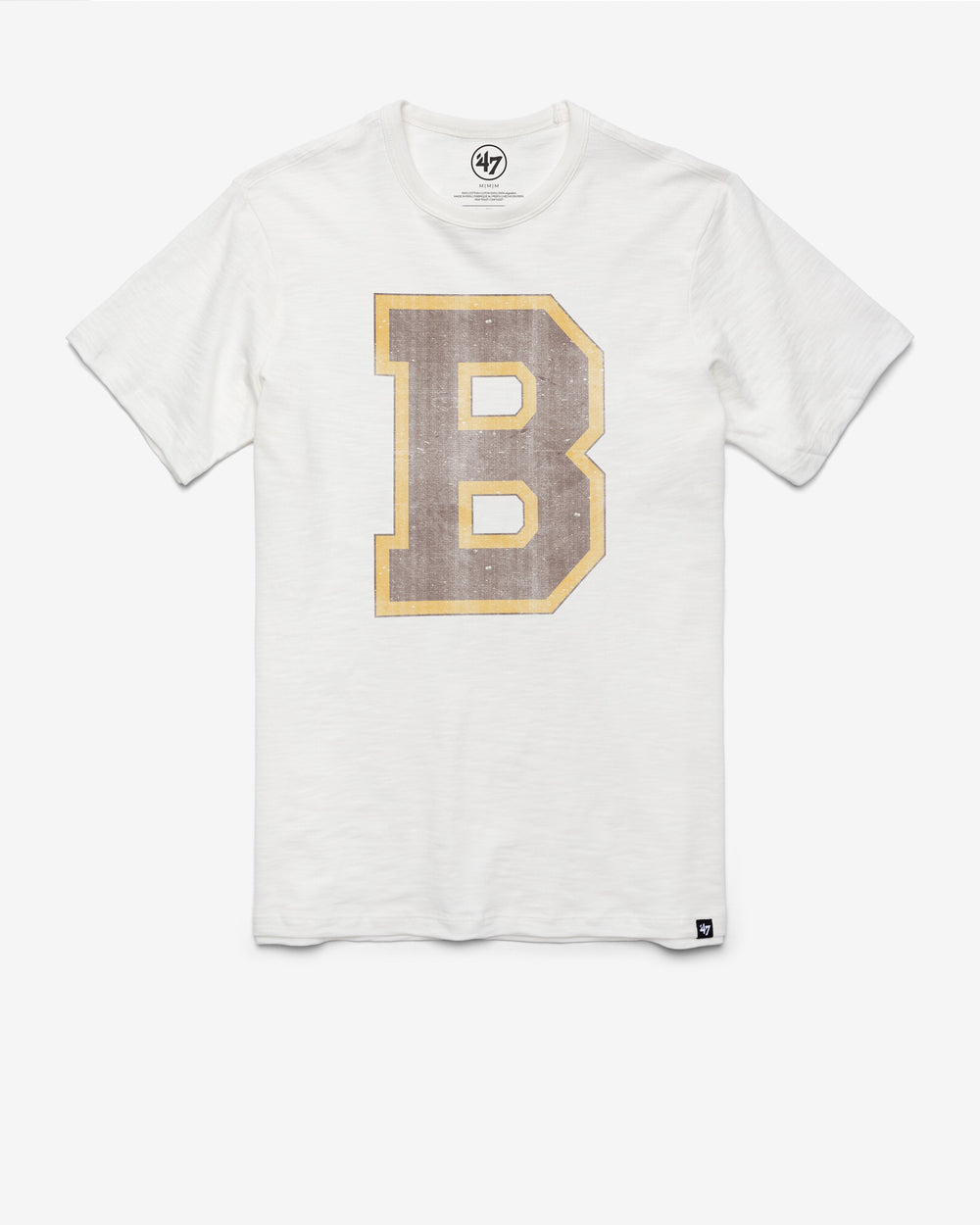 BOSTON BRUINS VINTAGE GRIT '47 SCRUM TEE WHITE WASH
