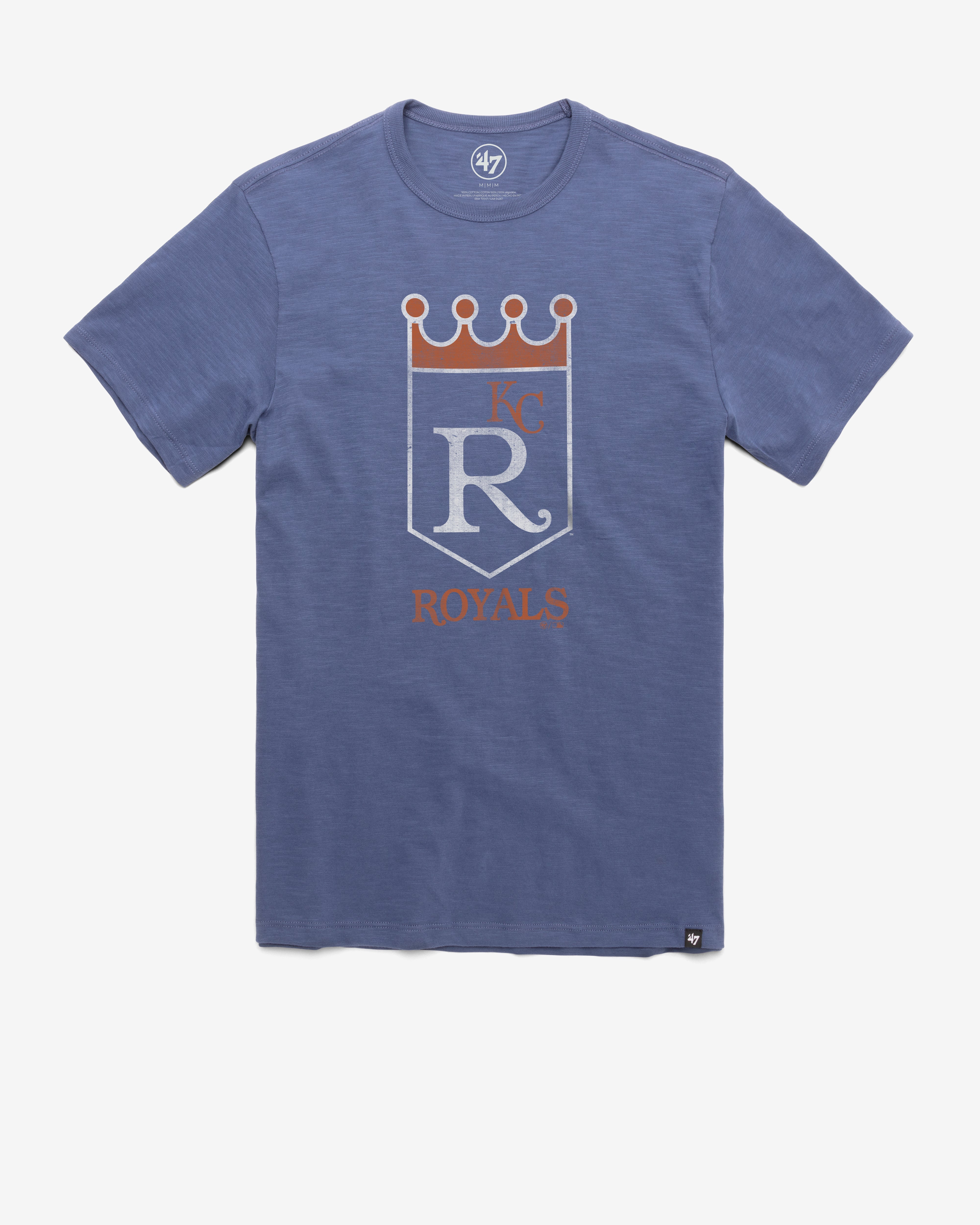 KANSAS CITY ROYALS COOPERSTOWN GRIT '47 SCRUM TEE BLEACHER BLUE