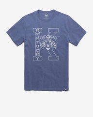 KENTUCKY WILDCATS VINTAGE GRIT '47 SCRUM TEE BLEACHER BLUE