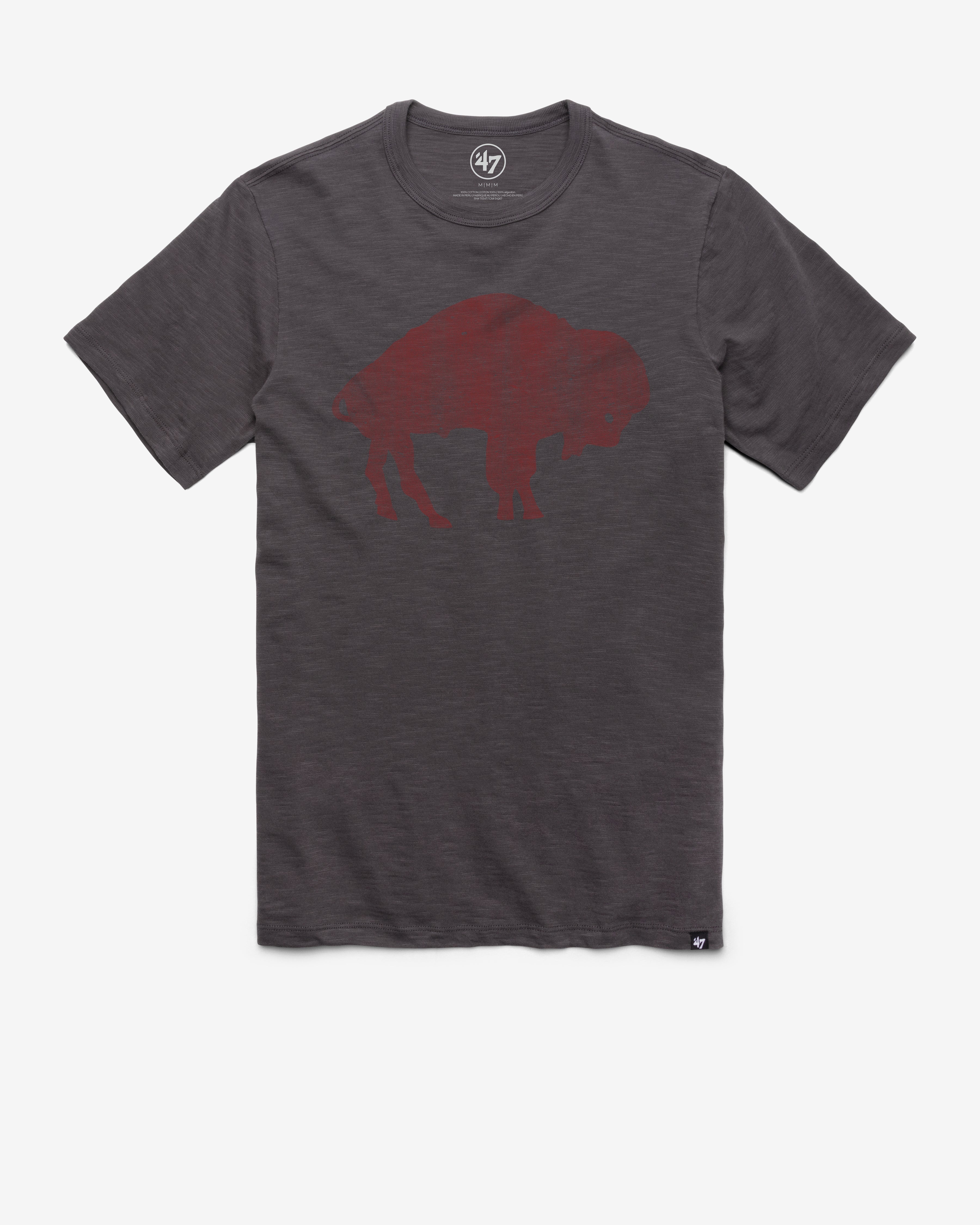 BUFFALO BILLS HISTORIC GRIT '47 SCRUM TEE CHARCOAL