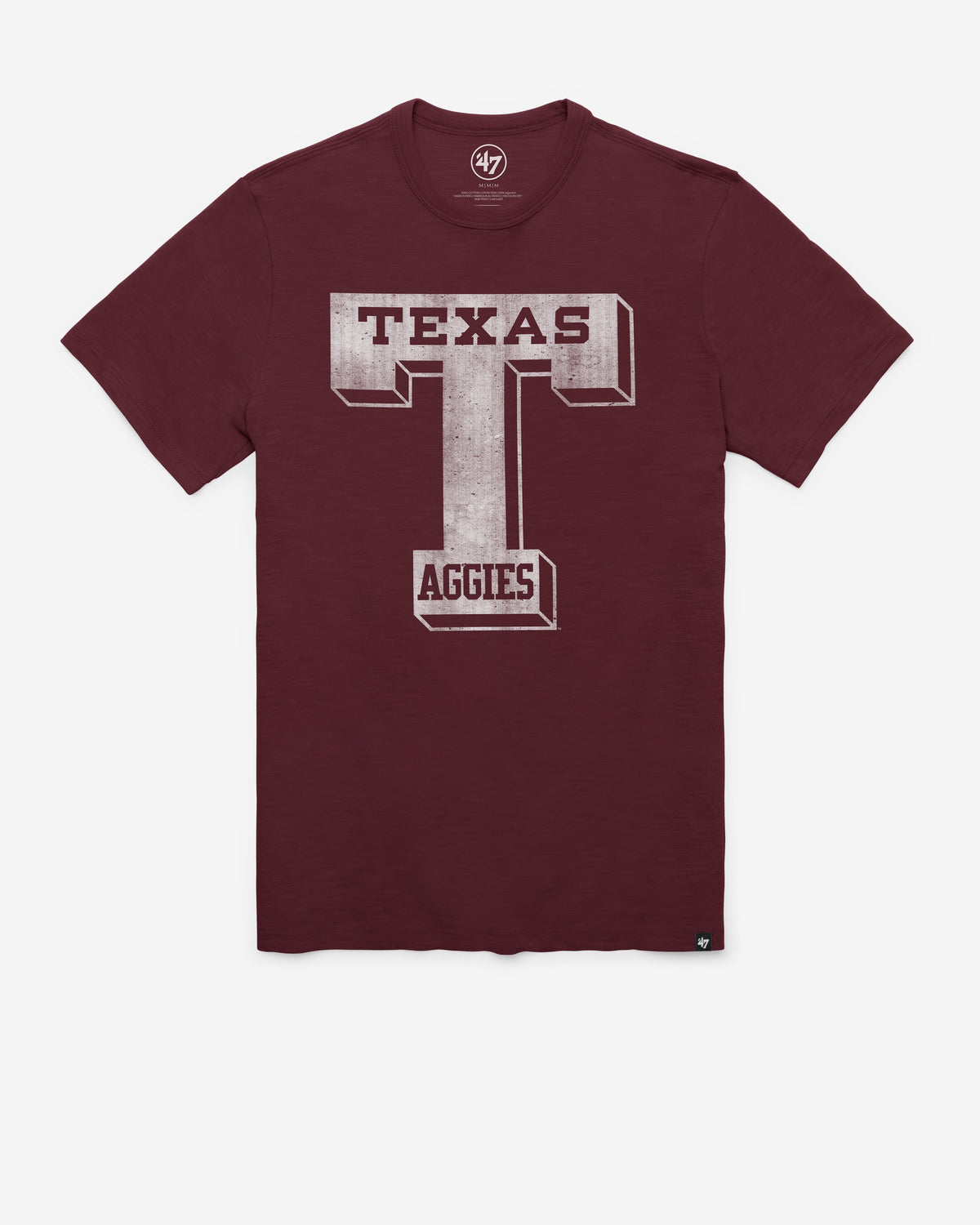 TEXAS A&M AGGIES VINTAGE GRIT '47 SCRUM TEE DARK MAROON