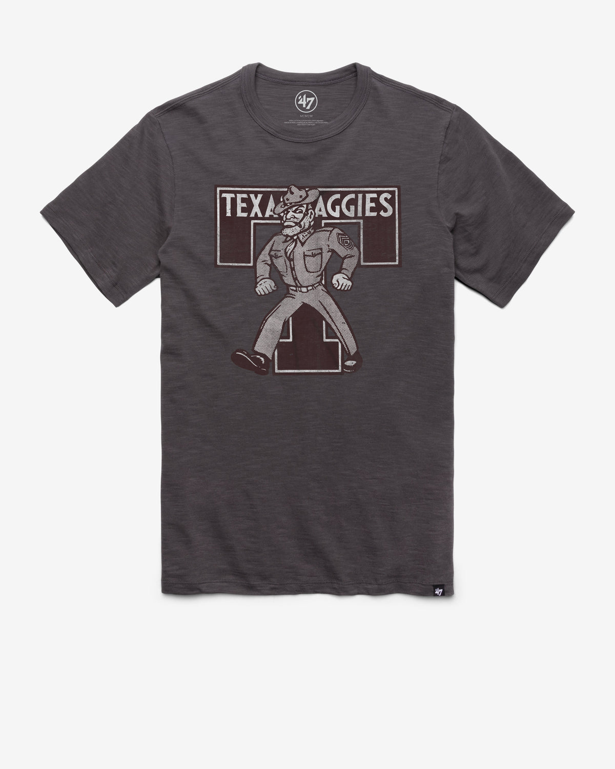 TEXAS A&M AGGIES VINTAGE GRIT '47 SCRUM TEE CHARCOAL