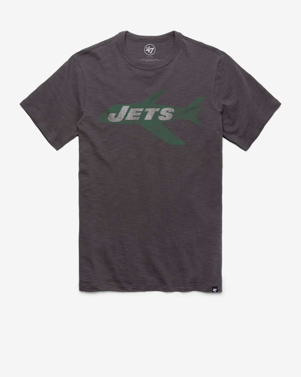 NEW YORK JETS HISTORIC GRIT '47 SCRUM TEE CHARCOAL