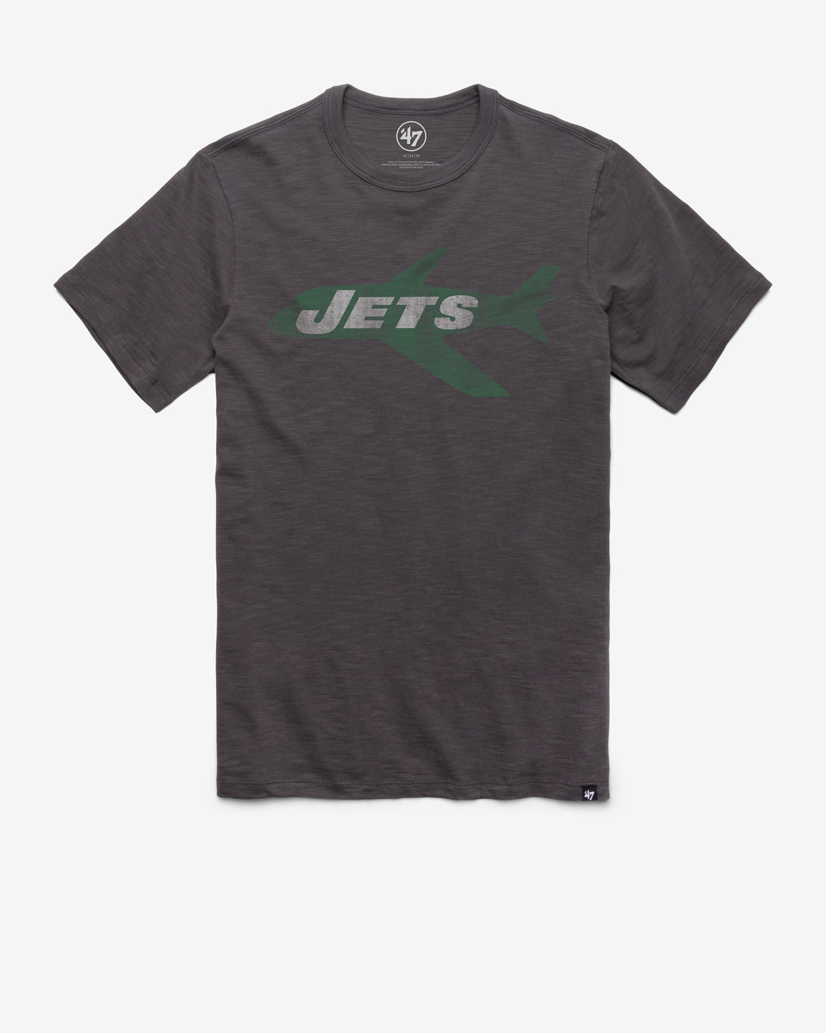 NEW YORK JETS HISTORIC GRIT '47 SCRUM TEE CHARCOAL