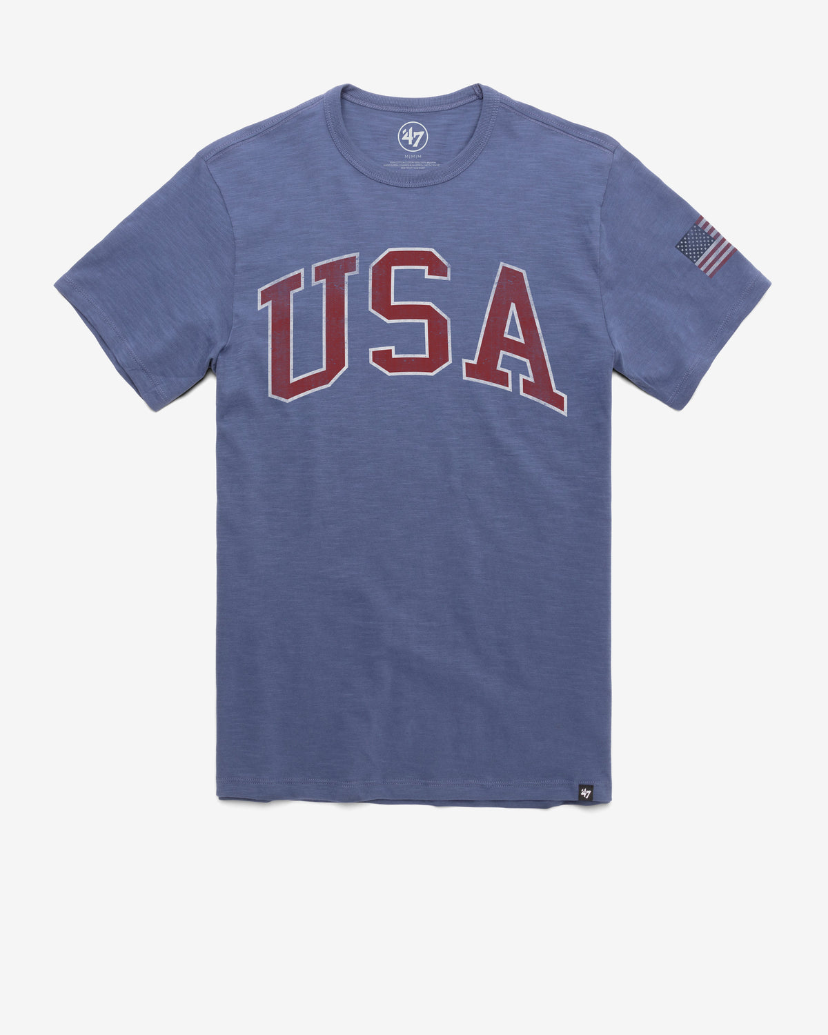 UNITED STATES SCRIPT GRIT TWO PEAT '47 SCRUM TEE BLEACHER BLUE