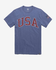 UNITED STATES SCRIPT GRIT TWO PEAT '47 SCRUM TEE BLEACHER BLUE