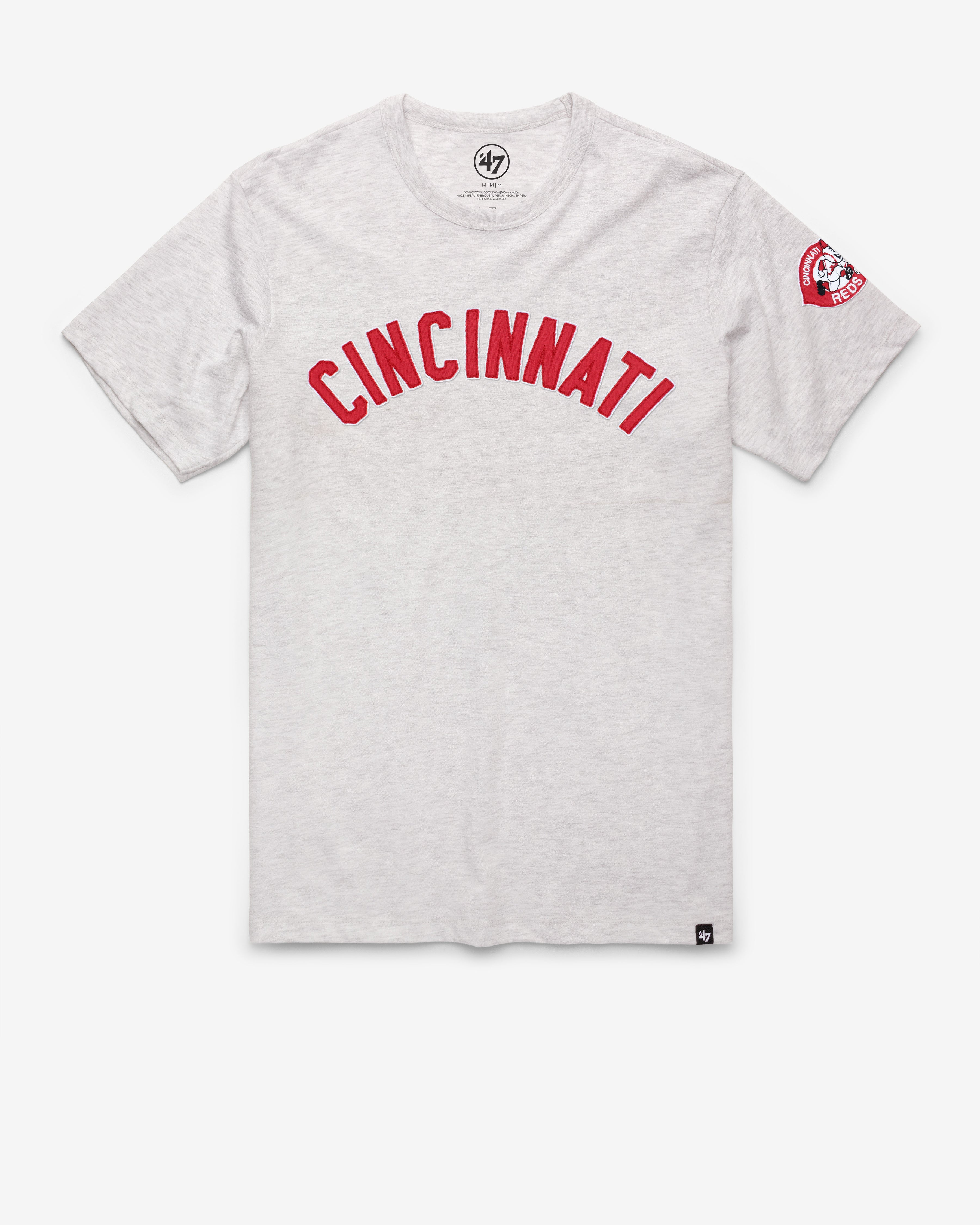 CINCINNATI REDS COOPERSTOWN '47 FRANKLIN FIELDHOUSE TEE RELAY GREY