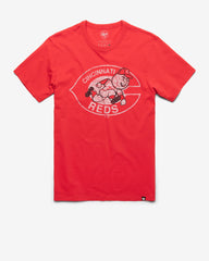 CINCINNATI REDS COOPERSTOWN PREMIER '47 FRANKLIN TEE RACER RED
