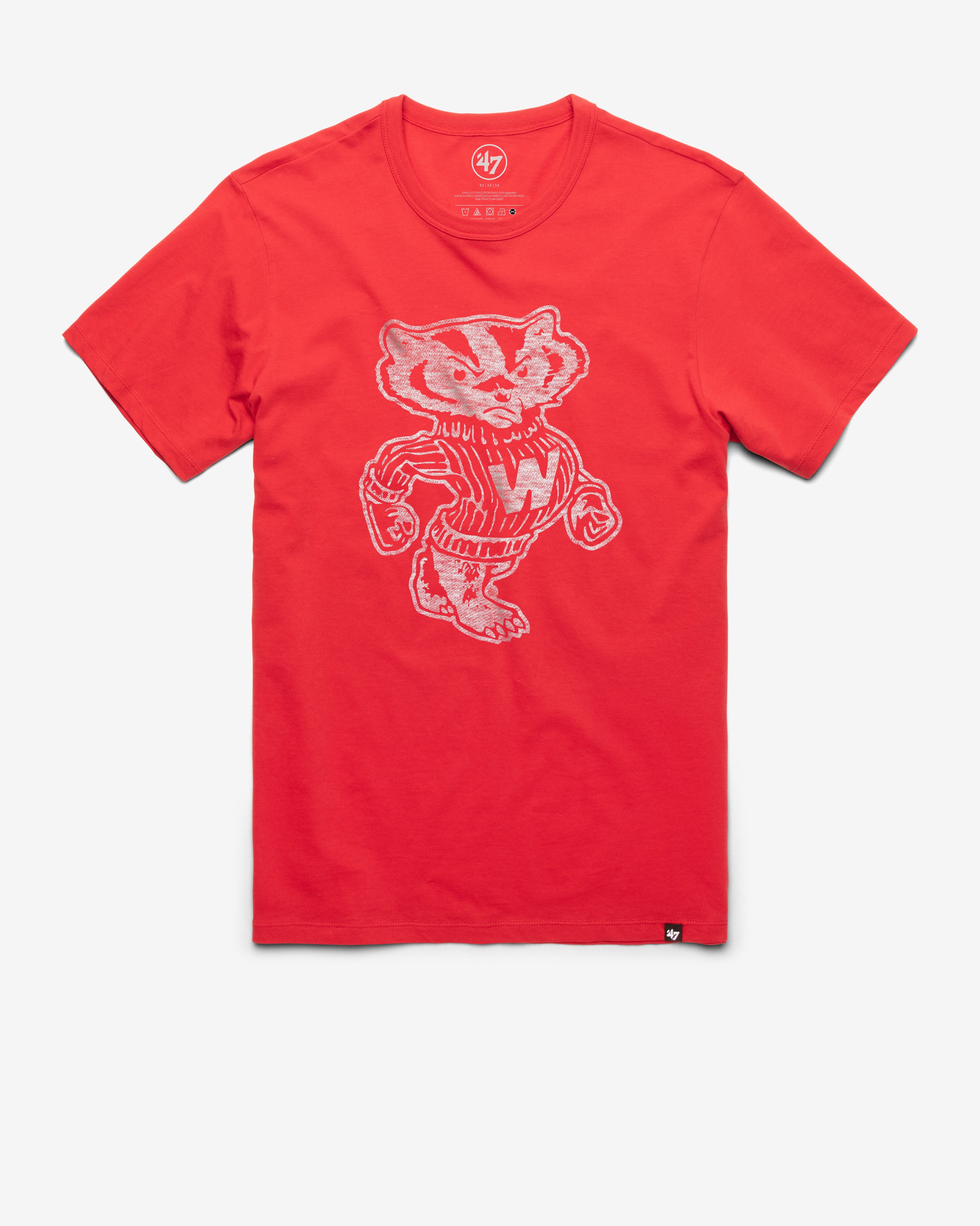 WISCONSIN BADGERS VINTAGE PREMIER '47 FRANKLIN TEE RACER RED