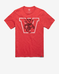WISCONSIN BADGERS VINTAGE GRIT '47 SCRUM TEE RESCUE RED
