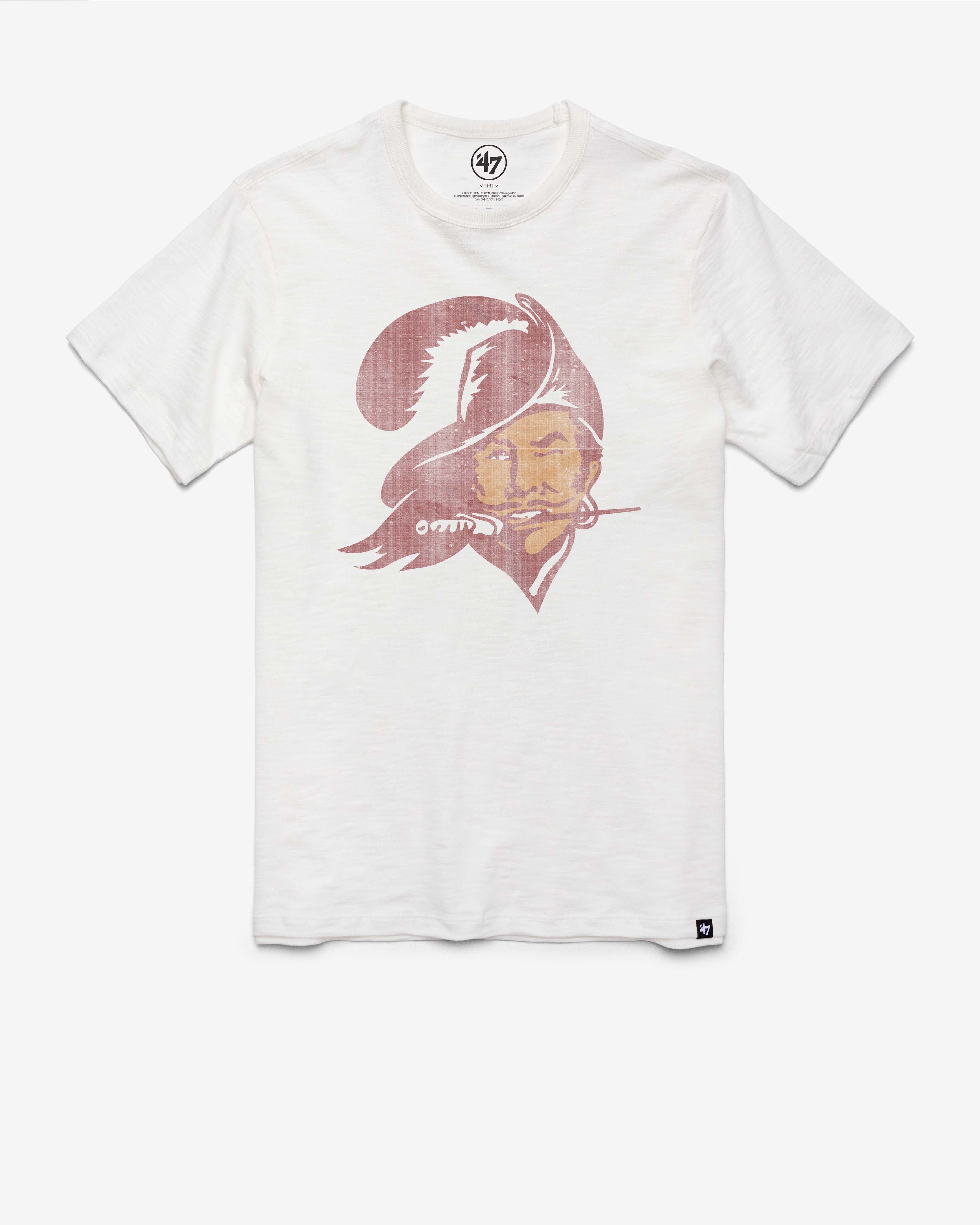 TAMPA BAY BUCCANEERS HISTORIC GRIT VINTAGE '47 SCRUM TEE WHITE WASH