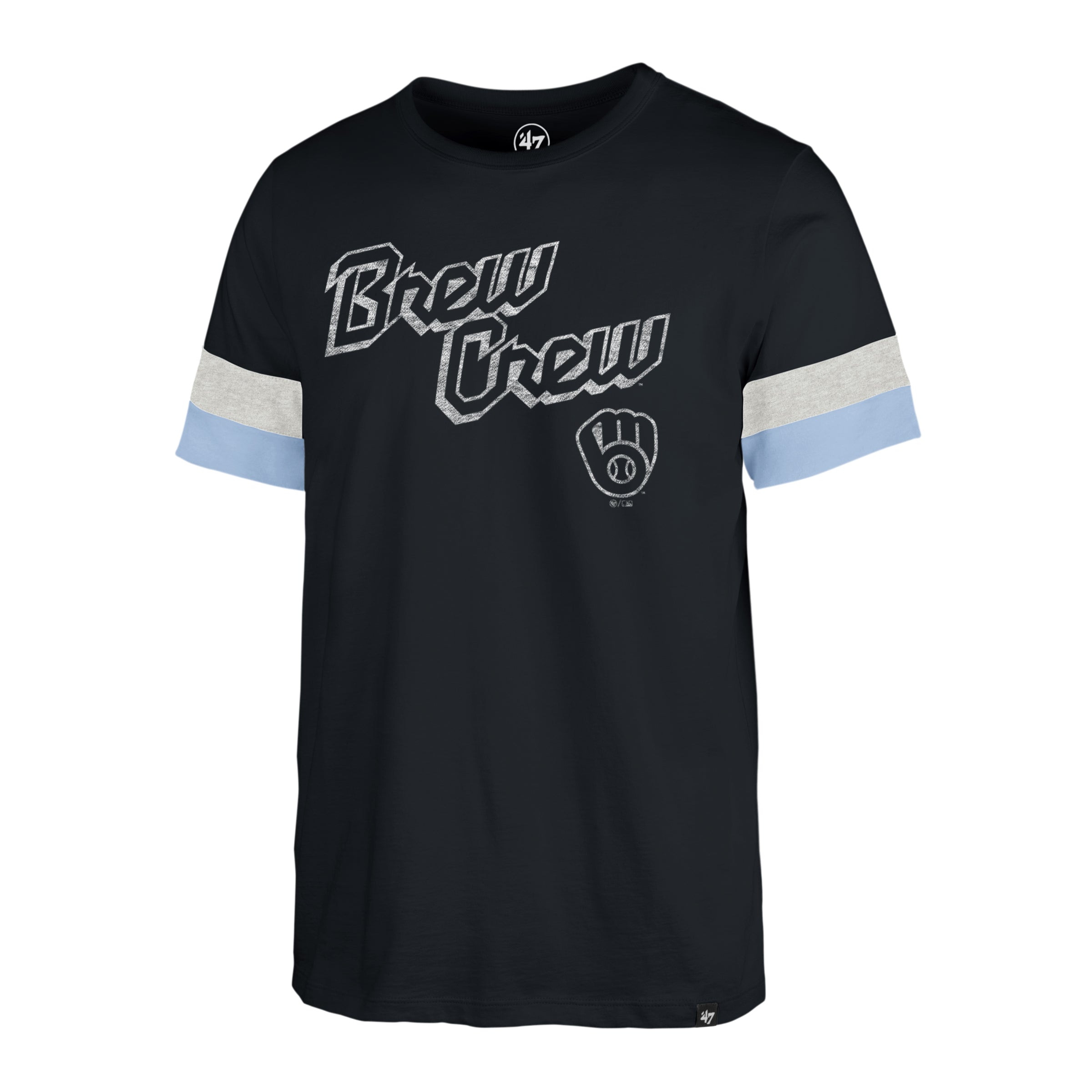 MILWAUKEE BREWERS CITY CONNECT DISTRESSED PREGAME '47 WINSLOW TEE ATLAS BLUE
