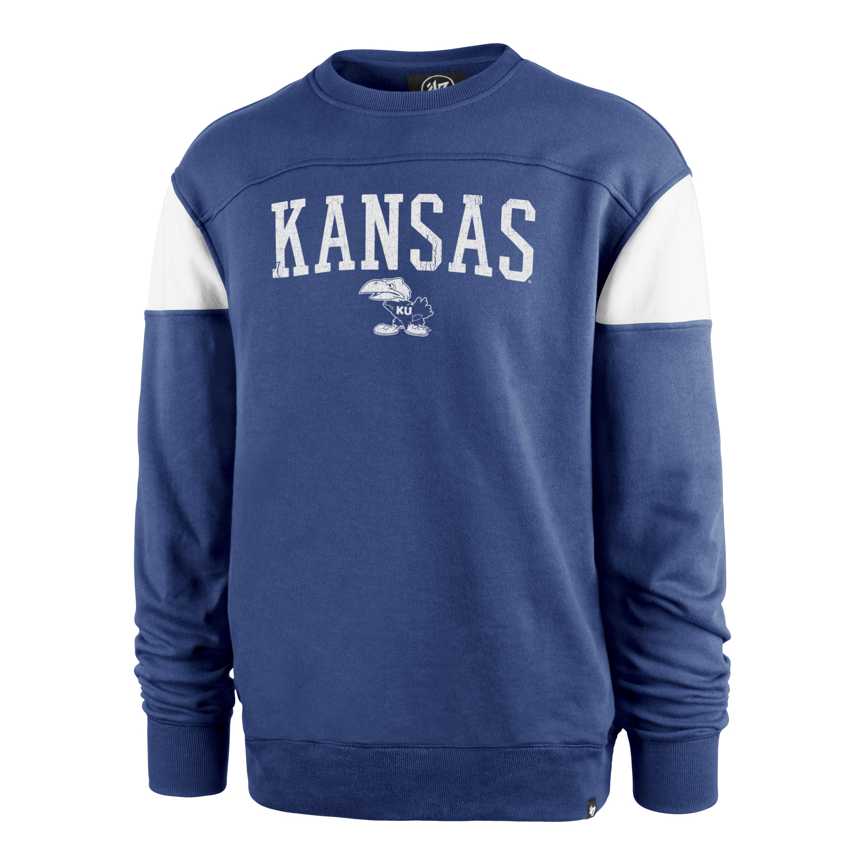 KANSAS JAYHAWKS VINTAGE GROUNDBREAK '47 ONSET CREW JETTY BLUE