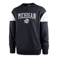 MICHIGAN WOLVERINES VINTAGE GROUNDBREAK '47 ONSET CREW ATLAS BLUE