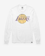 LOS ANGELES LAKERS PREMIER '47 FRANKLIN LONG SLEEVE TEE WHITE WASH