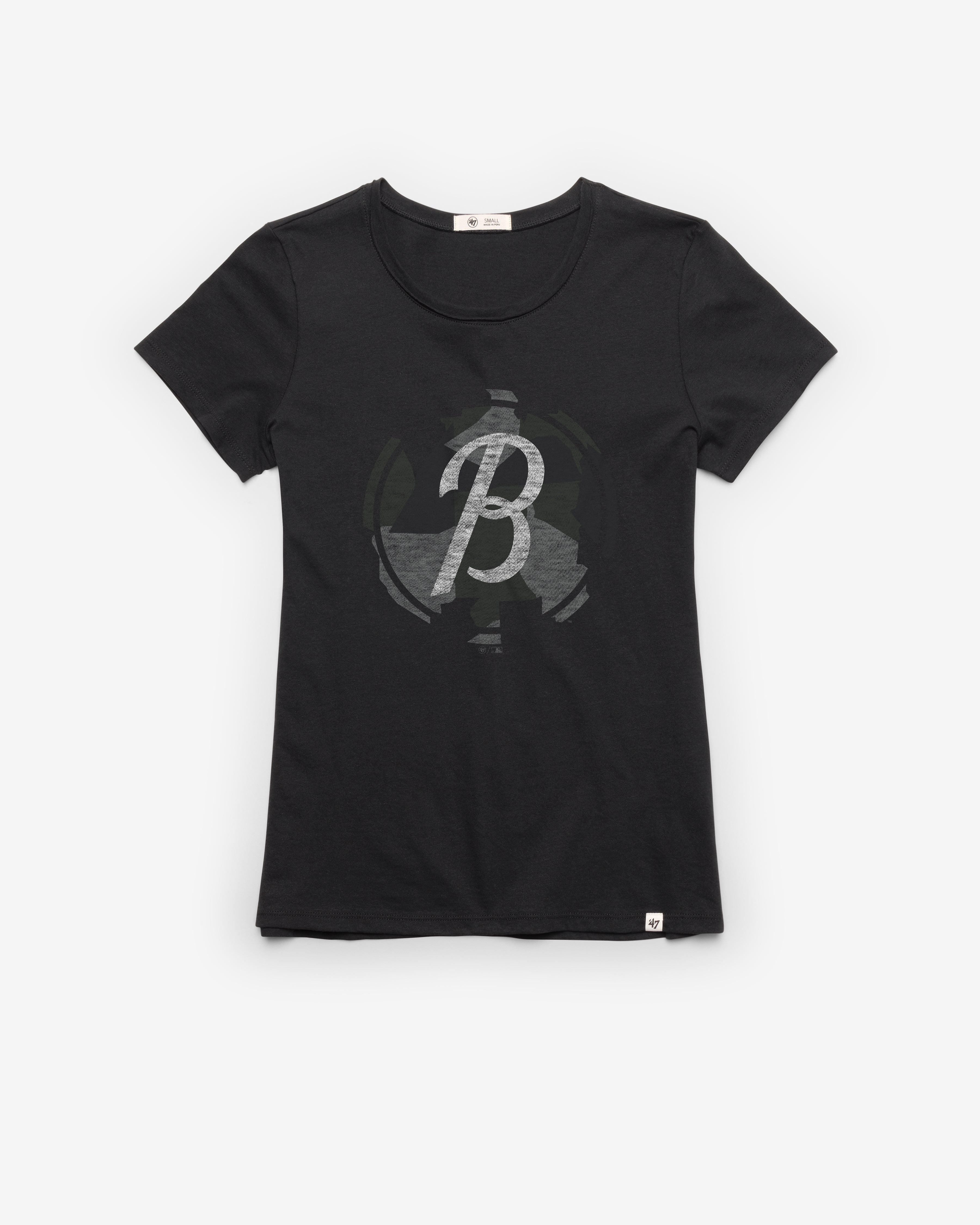 BALTIMORE ORIOLES CITY CONNECT PREMIER '47 FRANKIE TEE WOMENS FLINT BLACK