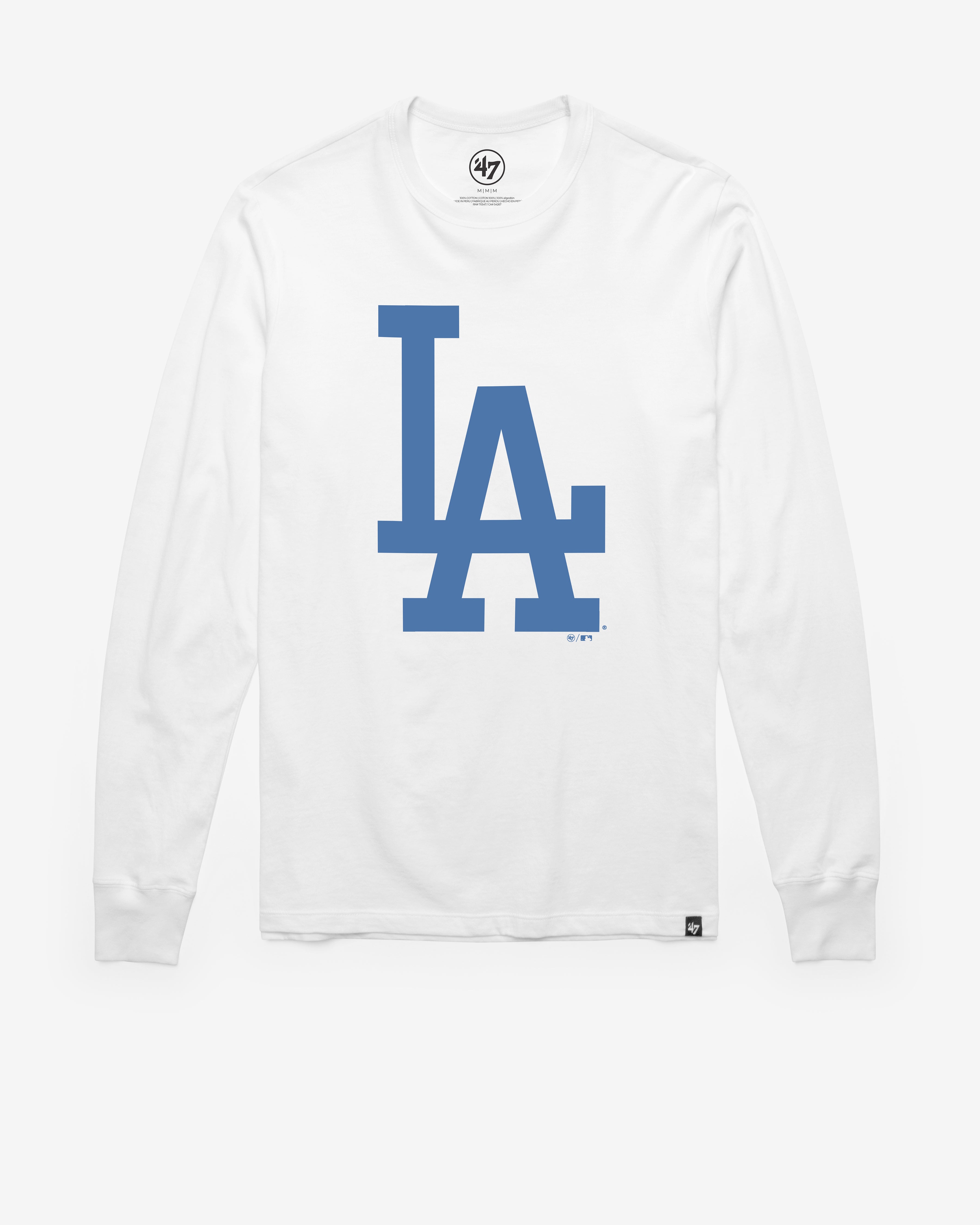 LOS ANGELES DODGERS PREMIER '47 FRANKLIN LONG SLEEVE TEE WHITE WASH