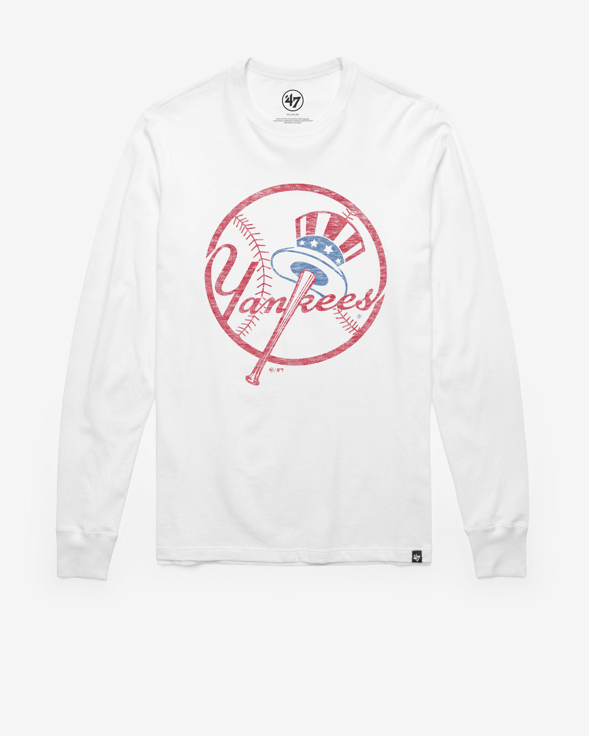 NEW YORK YANKEES PREMIER '47 FRANKLIN LONG SLEEVE TEE WHITE WASH