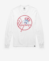 NEW YORK YANKEES PREMIER '47 FRANKLIN LONG SLEEVE TEE WHITE WASH