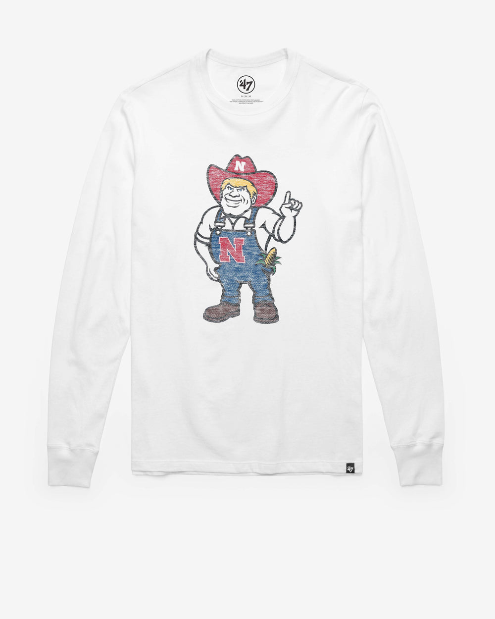 NEBRASKA CORNHUSKERS PREMIER '47 FRANKLIN LONG SLEEVE TEE WHITE WASH