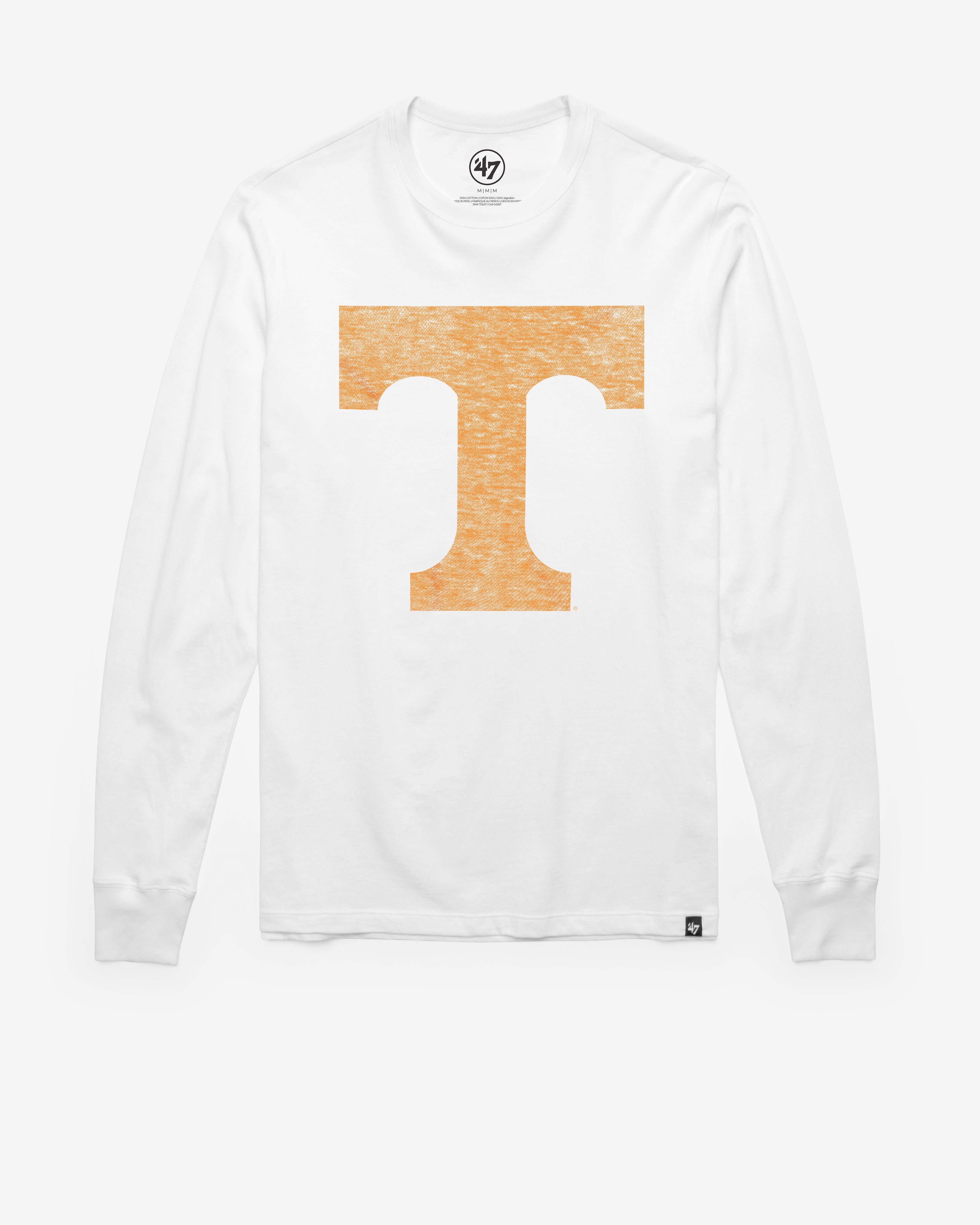 TENNESSEE VOLUNTEERS PREMIER '47 FRANKLIN LONG SLEEVE TEE WHITE WASH