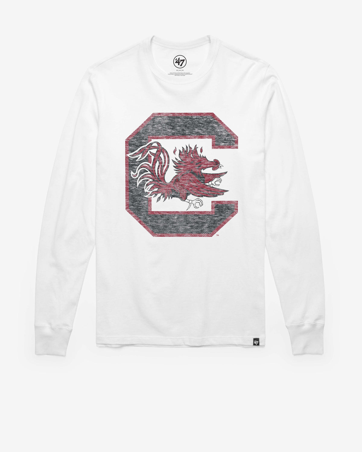 SOUTH CAROLINA GAMECOCKS PREMIER '47 FRANKLIN LONG SLEEVE TEE WHITE WASH