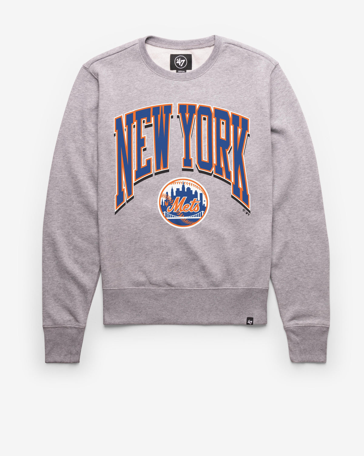 NEW YORK METS COOPERSTOWN WALK TALL '47 HEADLINE CREW SLATE GREY