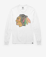 CHICAGO BLACKHAWKS PREMIER '47 FRANKLIN LONG SLEEVE TEE WHITE WASH