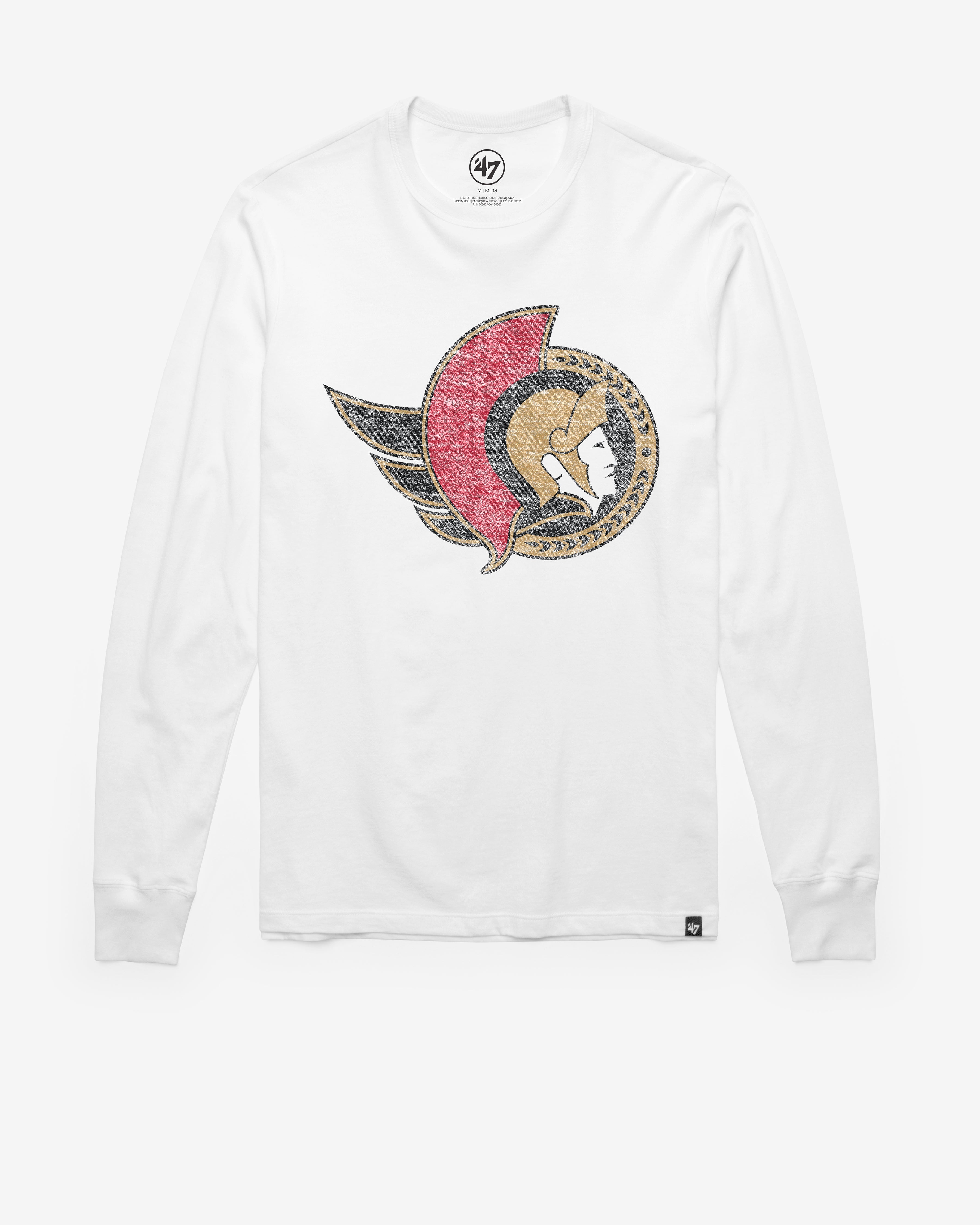 OTTAWA SENATORS PREMIER '47 FRANKLIN LONG SLEEVE TEE WHITE WASH