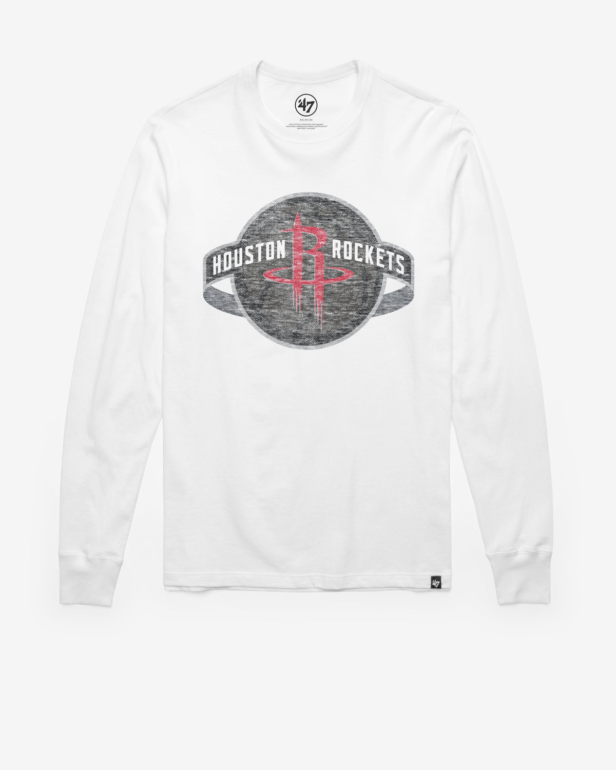 HOUSTON ROCKETS PREMIER '47 FRANKLIN LONG SLEEVE TEE WHITE WASH