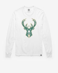 MILWAUKEE BUCKS PREMIER '47 FRANKLIN LONG SLEEVE TEE WHITE WASH