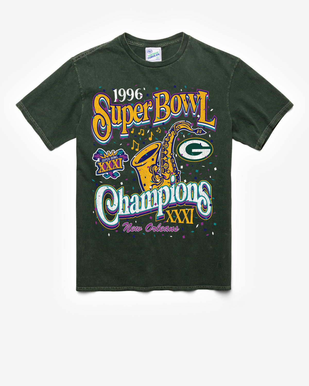 GREEN BAY PACKERS SB GRIDIRON LOCKER '47 VINTAGE TUBULAR TEE DT FOREST