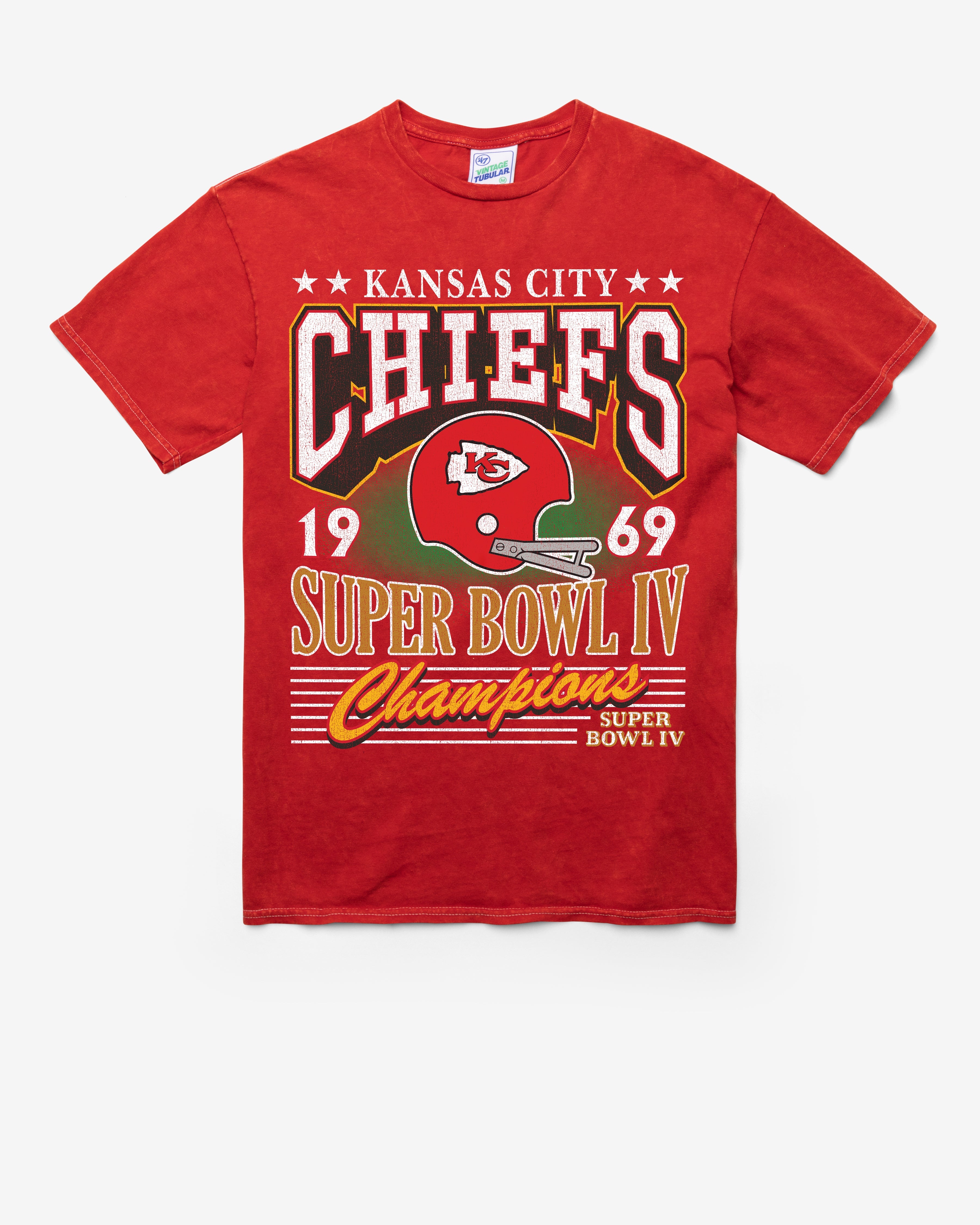 KANSAS CITY CHIEFS SB GRIDIRON LOCKER '47 VINTAGE TUBULAR TEE DT RED