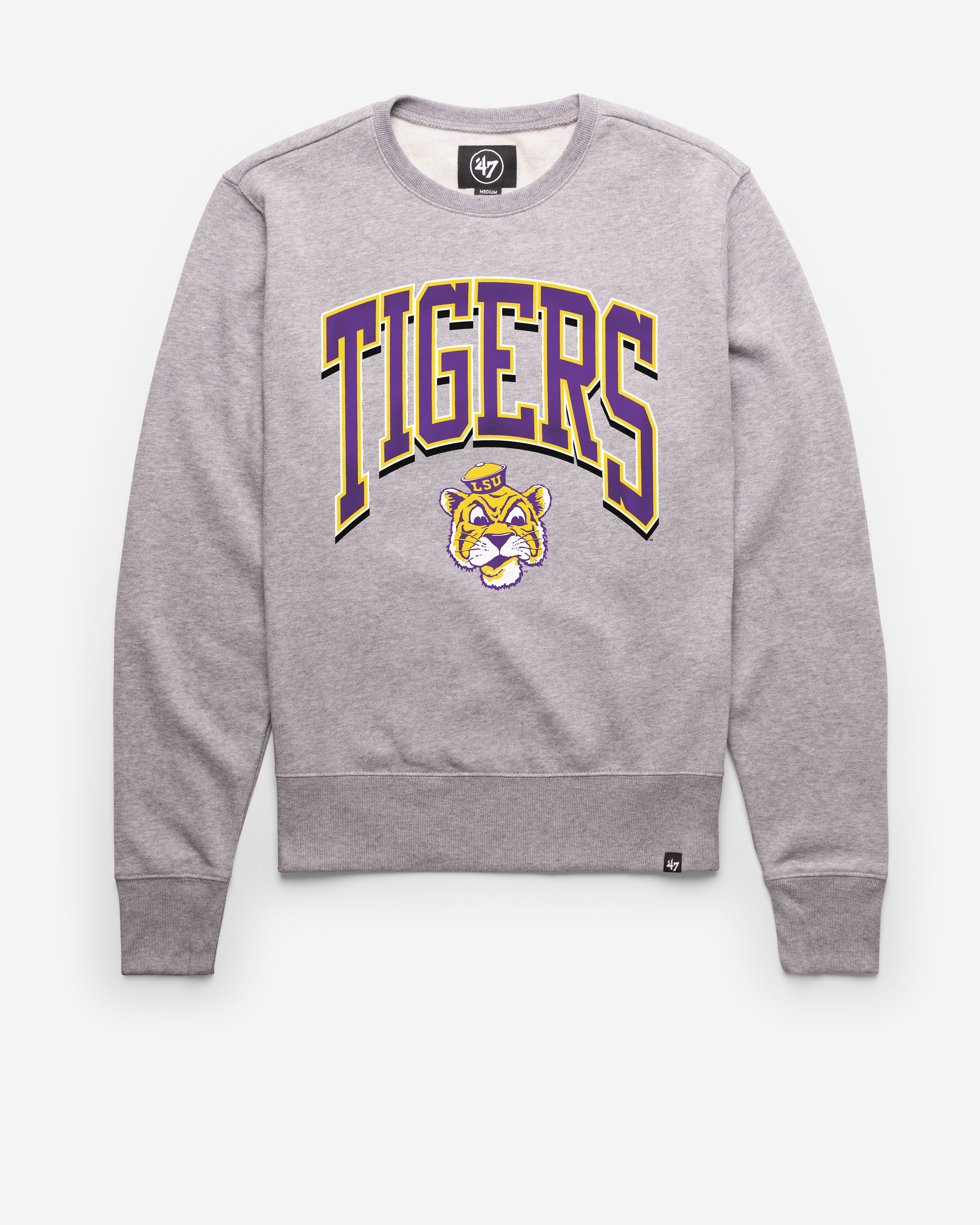 LOUISIANA STATE TIGERS LSU VINTAGE WALK TALL '47 HEADLINE CREW SLATE GREY