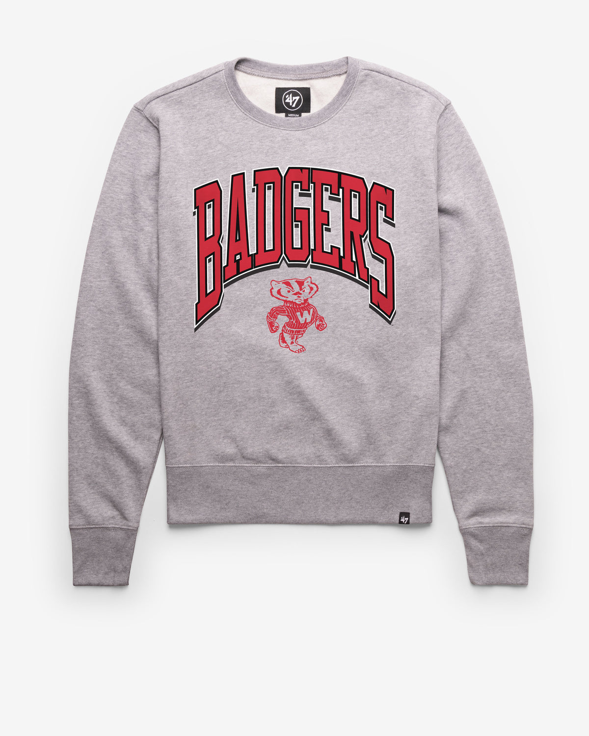 WISCONSIN BADGERS VINTAGE WALK TALL '47 HEADLINE CREW SLATE GREY