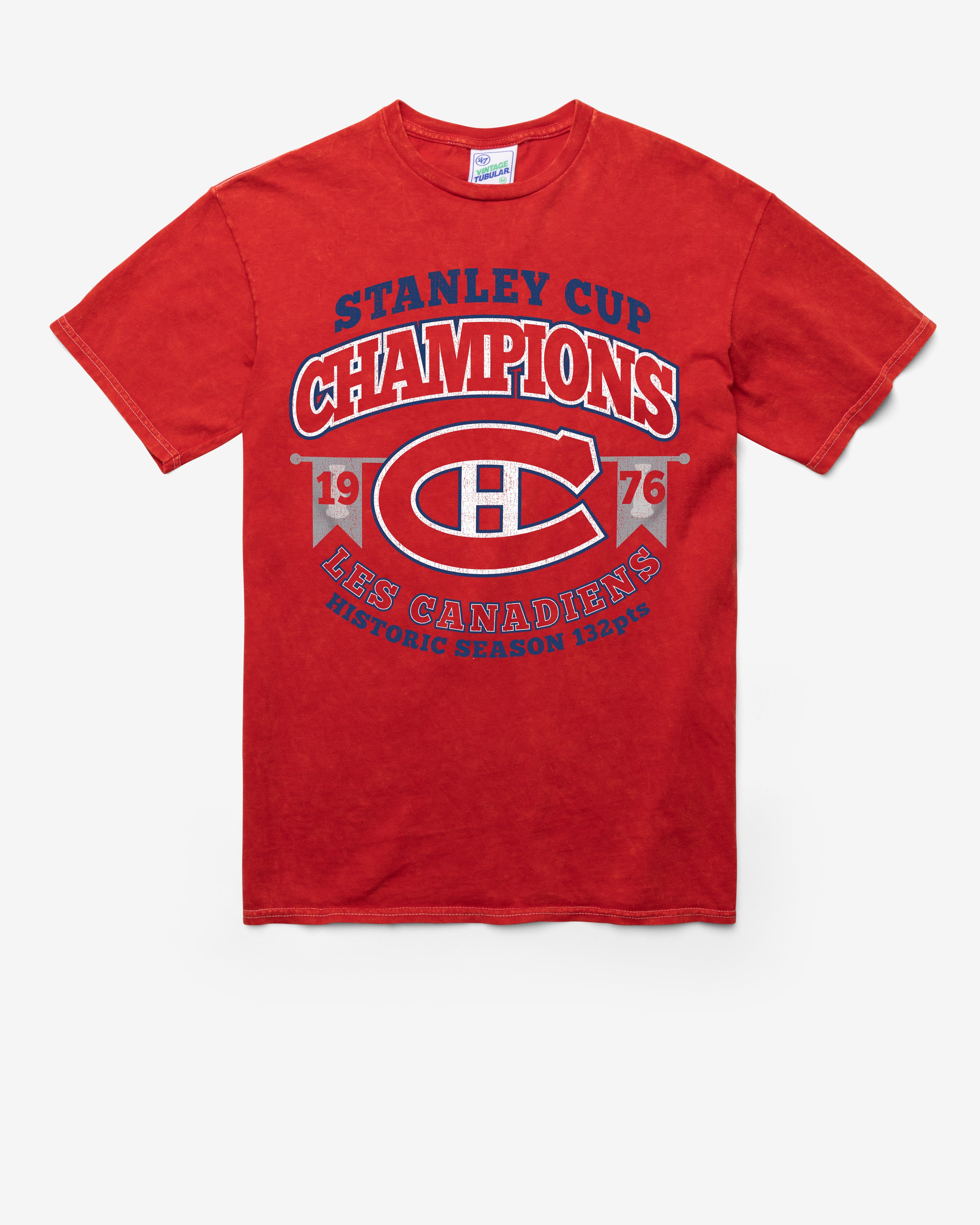 MONTREAL CANADIENS VINTAGE STANLEY LOCKER VINTAGE '47 TUBULAR TEE DT RED