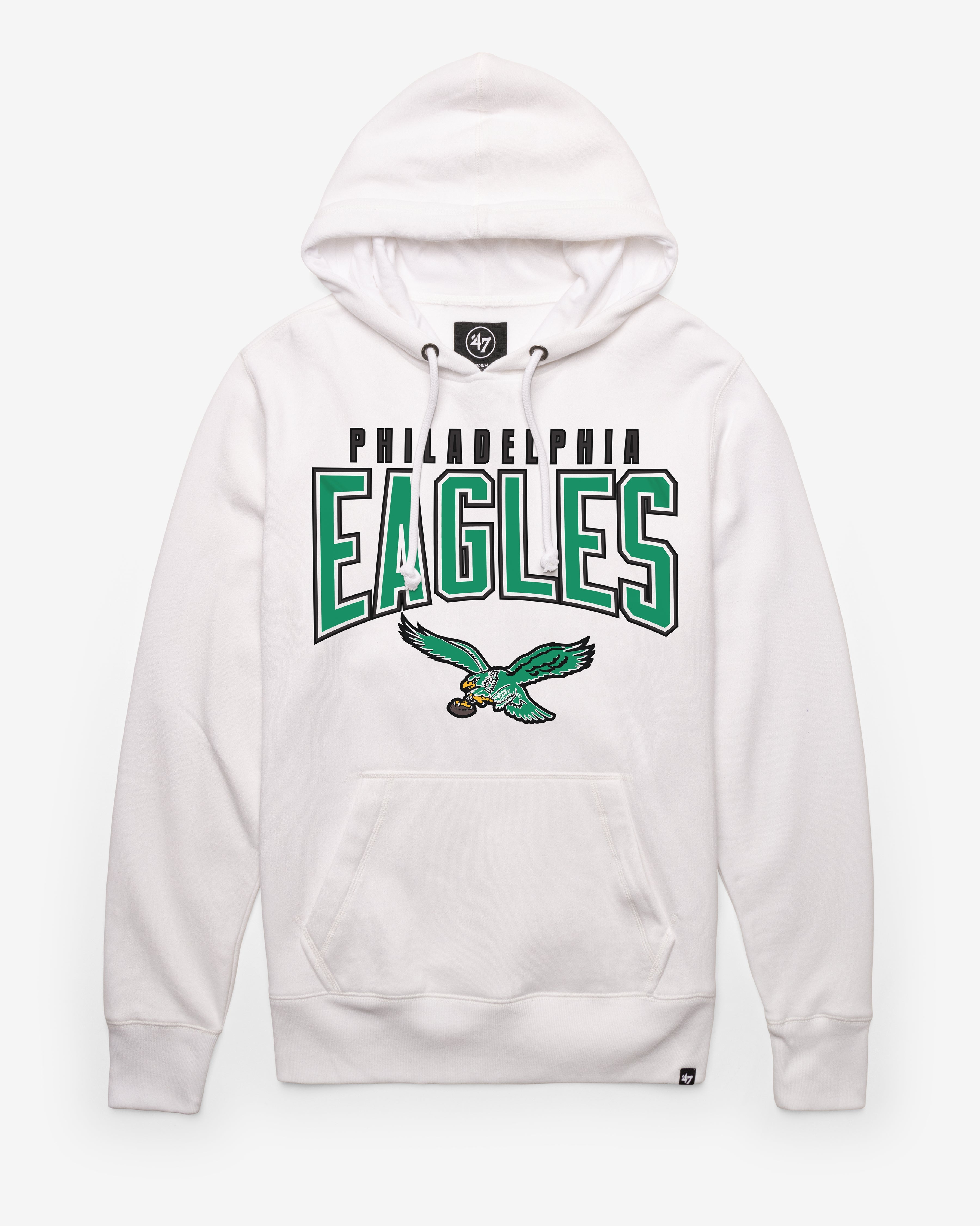 PHILADELPHIA EAGLES HISTORIC TEAM ELEMENTS ARCH '47 HEADLINE HOOD WHITE WASH