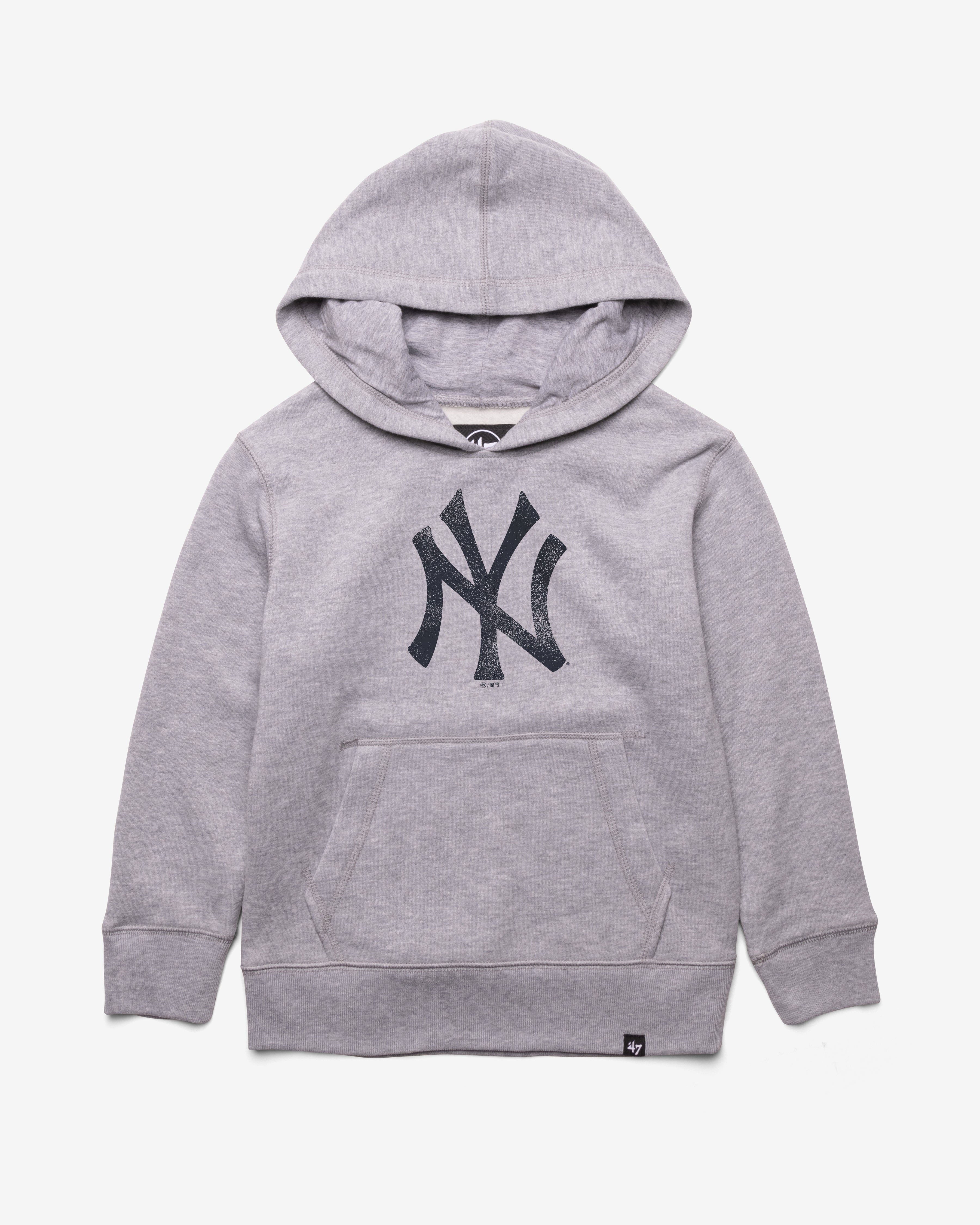 NEW YORK YANKEES DISTRESSED IMPRINT '47 HEADLNE HOOD KIDS SLATE GREY