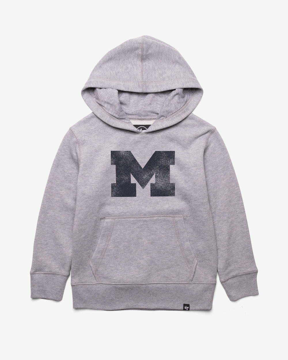 MICHIGAN WOLVERINES DISTRESSED IMPRINT '47 HEADLINE HOOD KIDS SLATE GREY