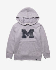 MICHIGAN WOLVERINES DISTRESSED IMPRINT '47 HEADLINE HOOD KIDS SLATE GREY
