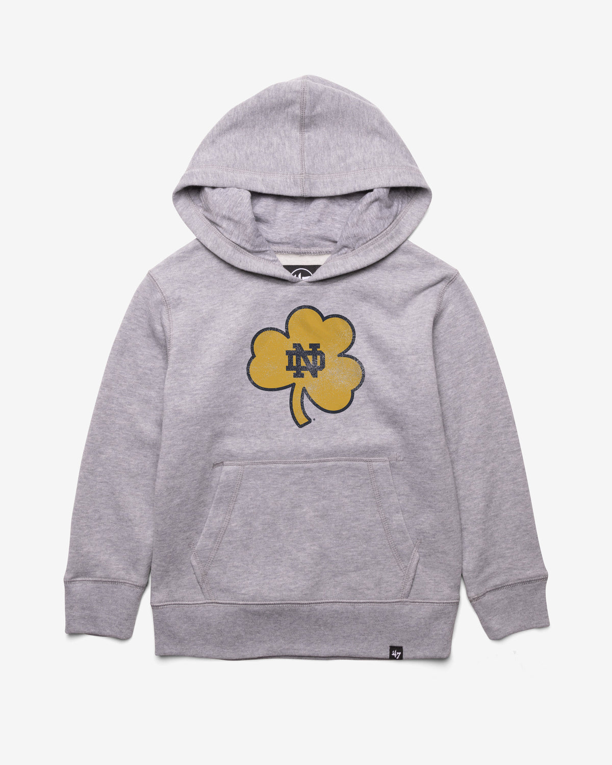 NOTRE DAME FIGHTING IRISH DISTRESSED IMPRINT '47 HEADLINE HOOD KIDS SLATE GREY
