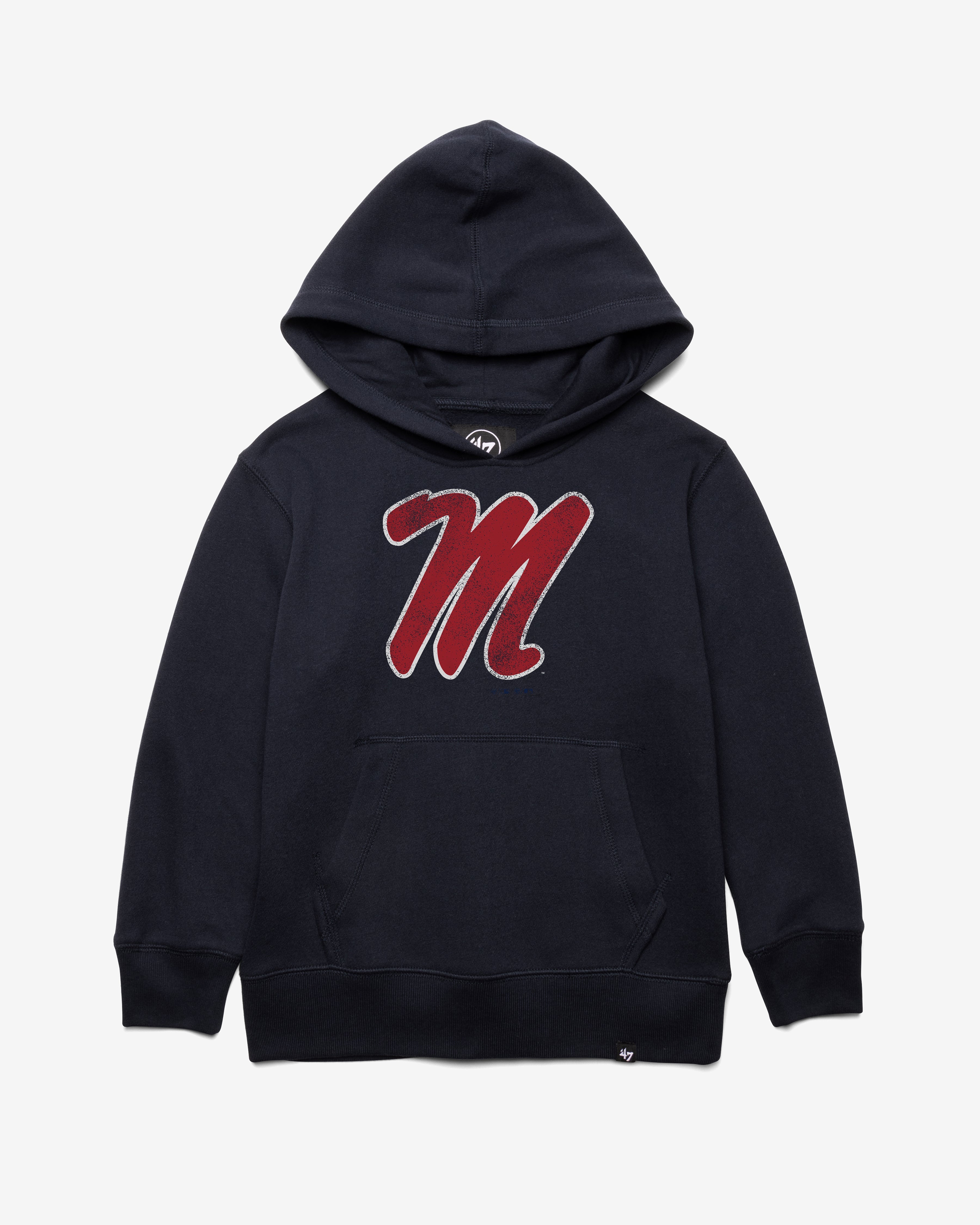 MISSISSIPPI REBELS DISTRESSED IMPRINT '47 HEADLINE HOOD KIDS FALL NAVY