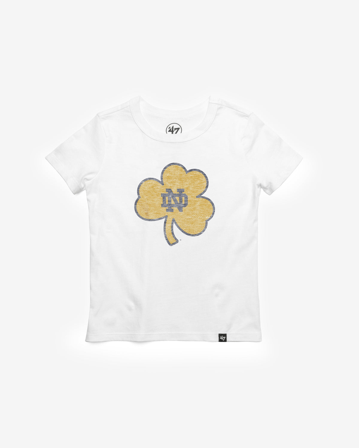 NOTRE DAME FIGHTING IRISH PREMIER '47 FRANKLIN TEE KIDS WHITE WASH