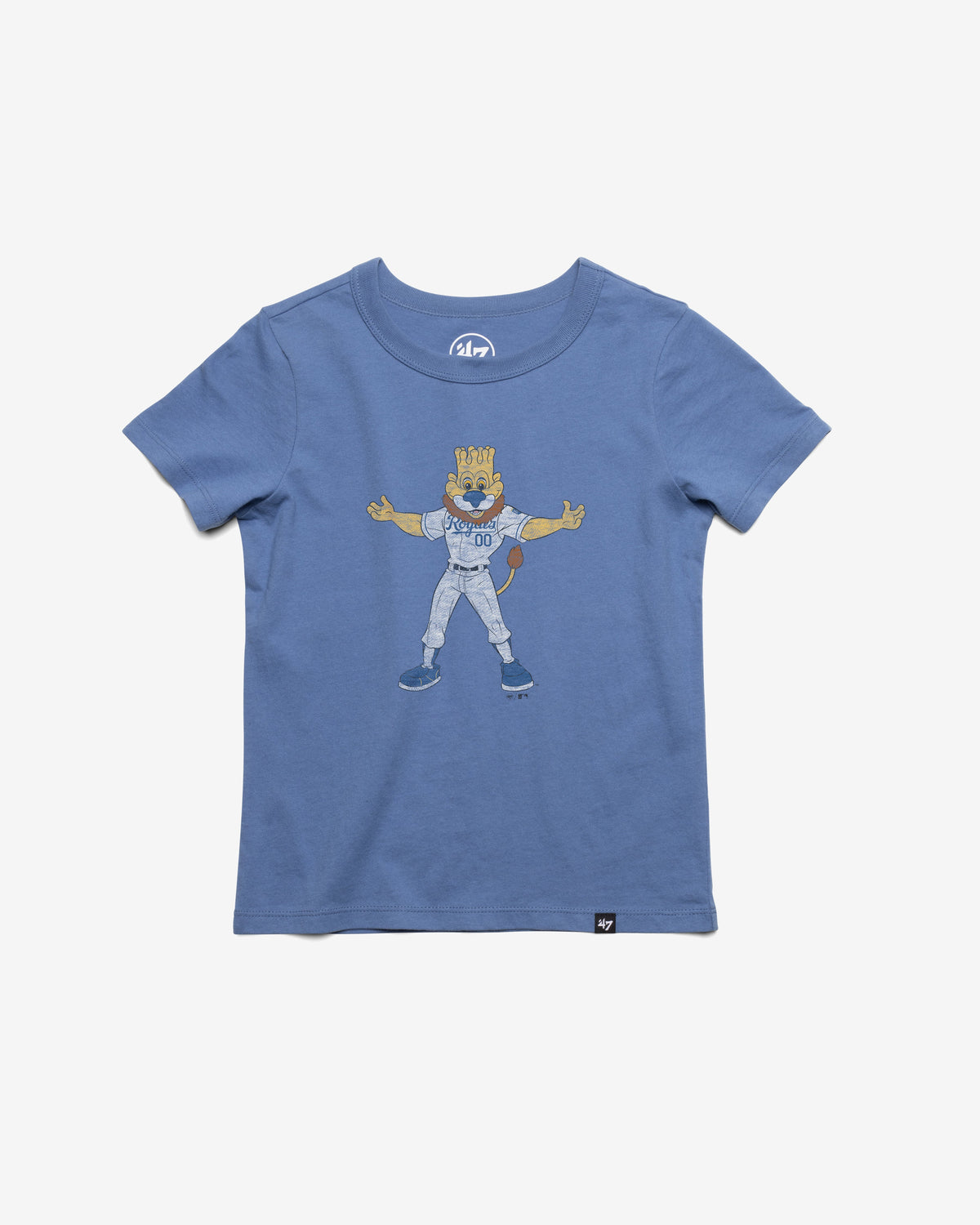 KANSAS CITY ROYALS MASCOT PREMIER '47 FRANKLIN TEE KIDS CADET BLUE