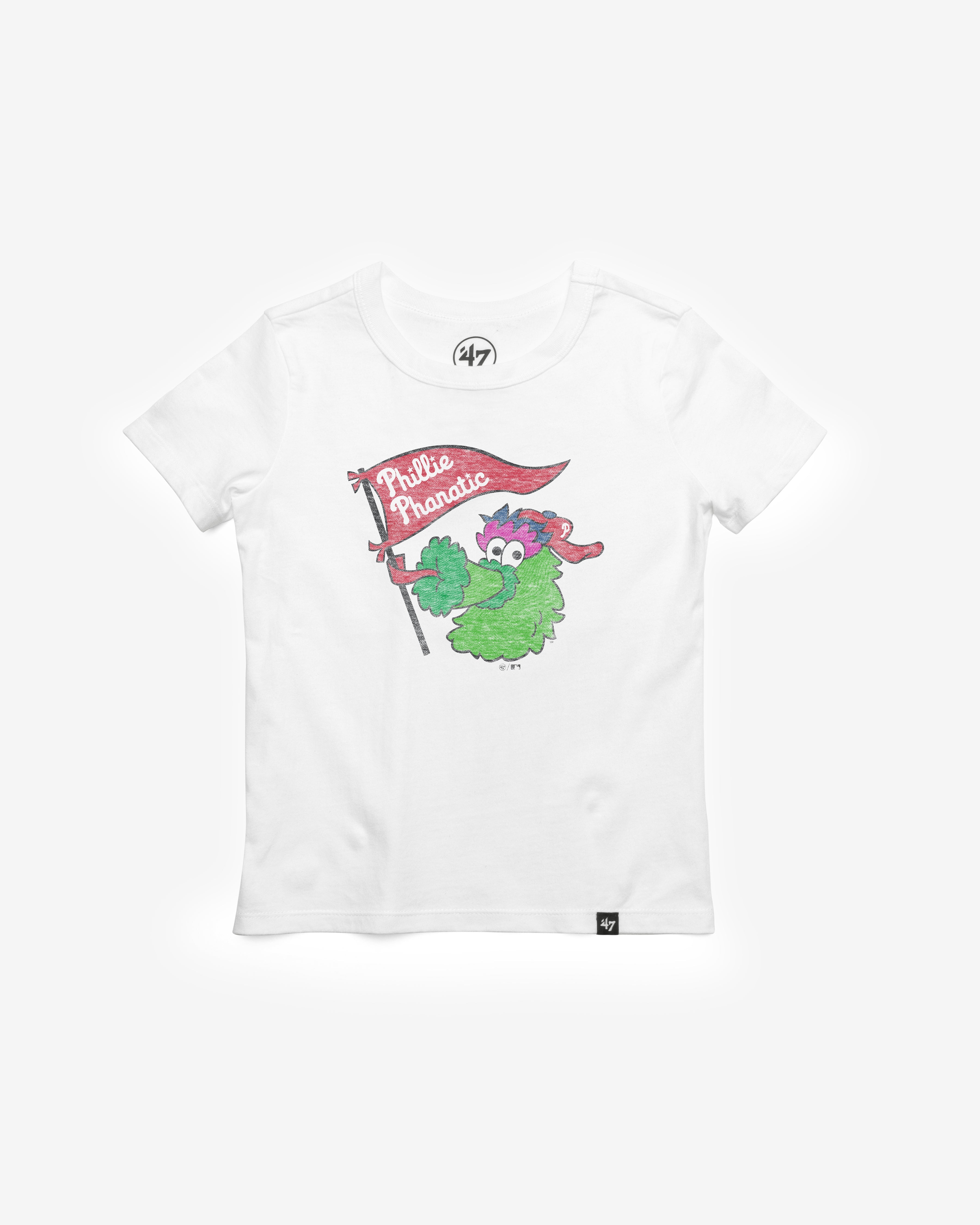 PHILADELPHIA PHILLIES MASCOT PREMIER '47 FRANKLIN TEE KIDS WHITE WASH