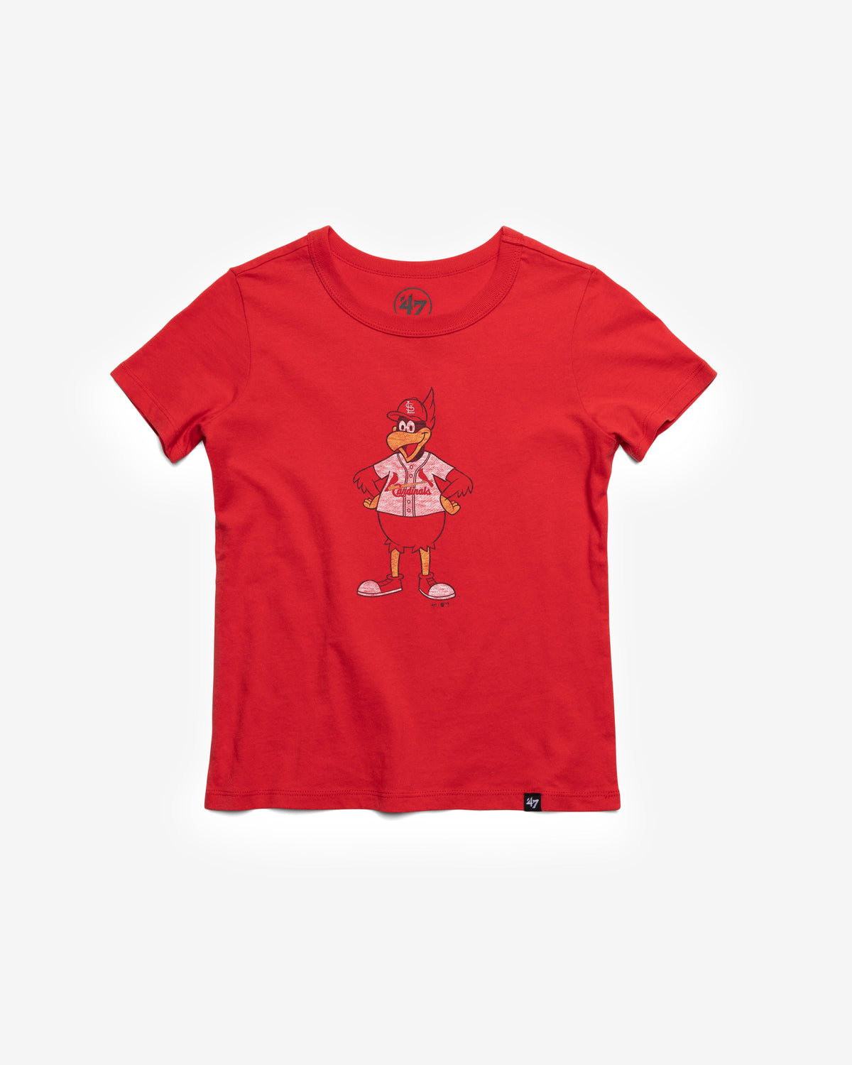 ST. LOUIS CARDINALS MASCOT PREMIER '47 FRANKLIN TEE KIDS RACER RED