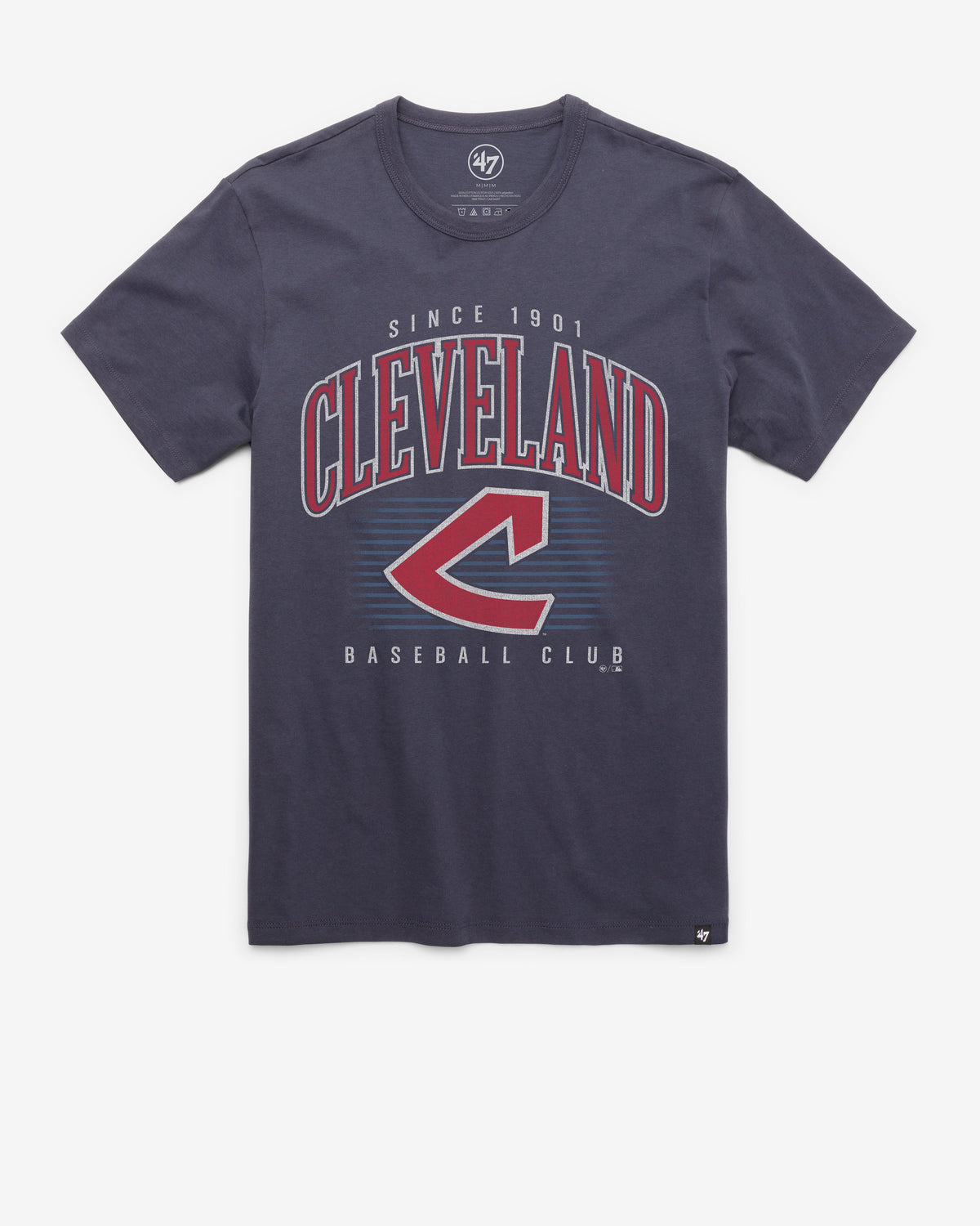 CLEVELAND GUARDIANS COOPERSTOWN DOUBLE HEADER '47 FRANKLIN TEE ATLAS BLUE