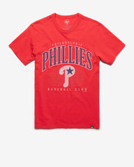 PHILADELPHIA PHILLIES COOPERSTOWN DOUBLE HEADER '47 FRANKLIN TEE RACER RED